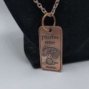 Bronze Psalm One Pendant Necklace